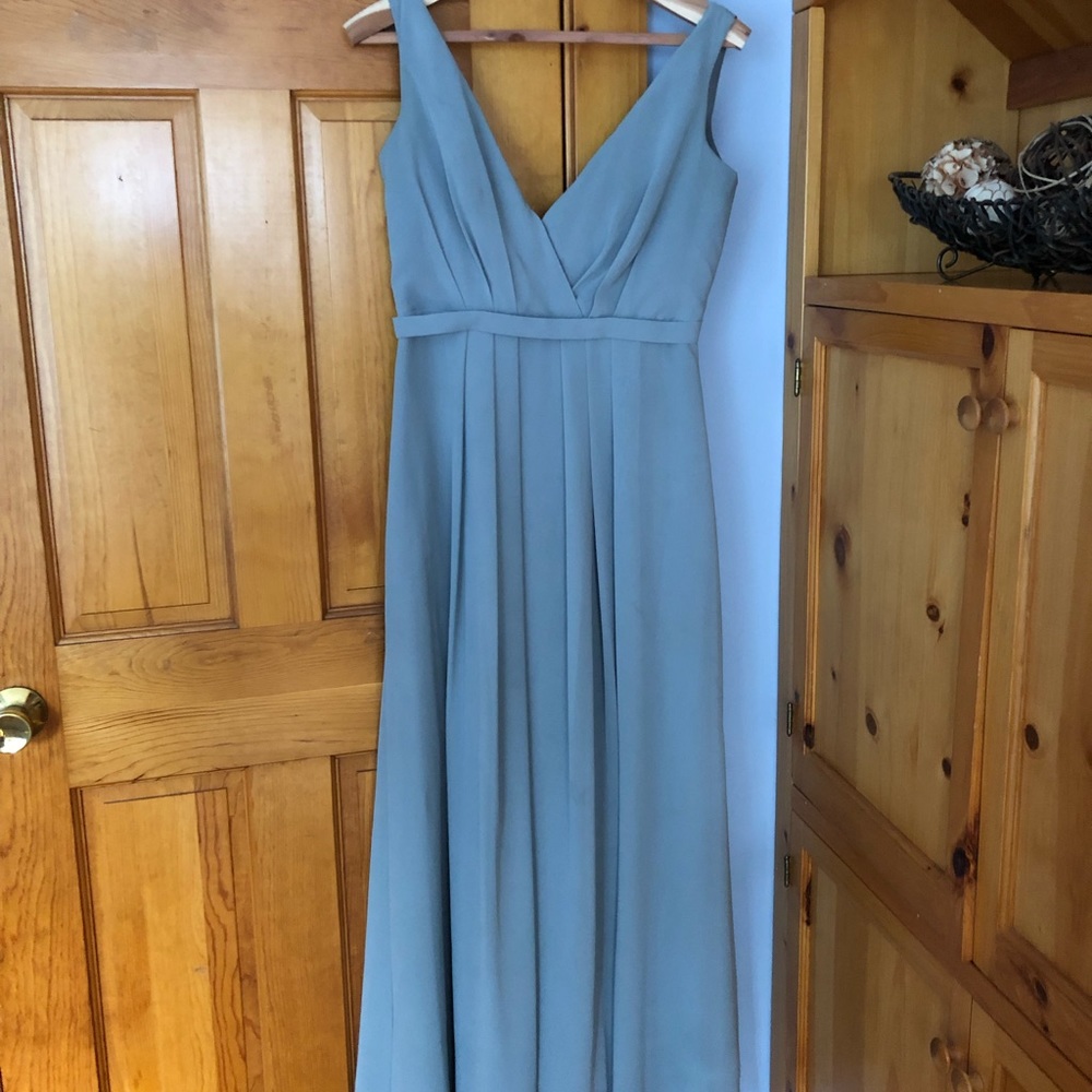 Steel blue bridesmaids dress